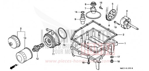 CARTER D'HUILE/POMPE A HUILE CBR900RRR de 1994